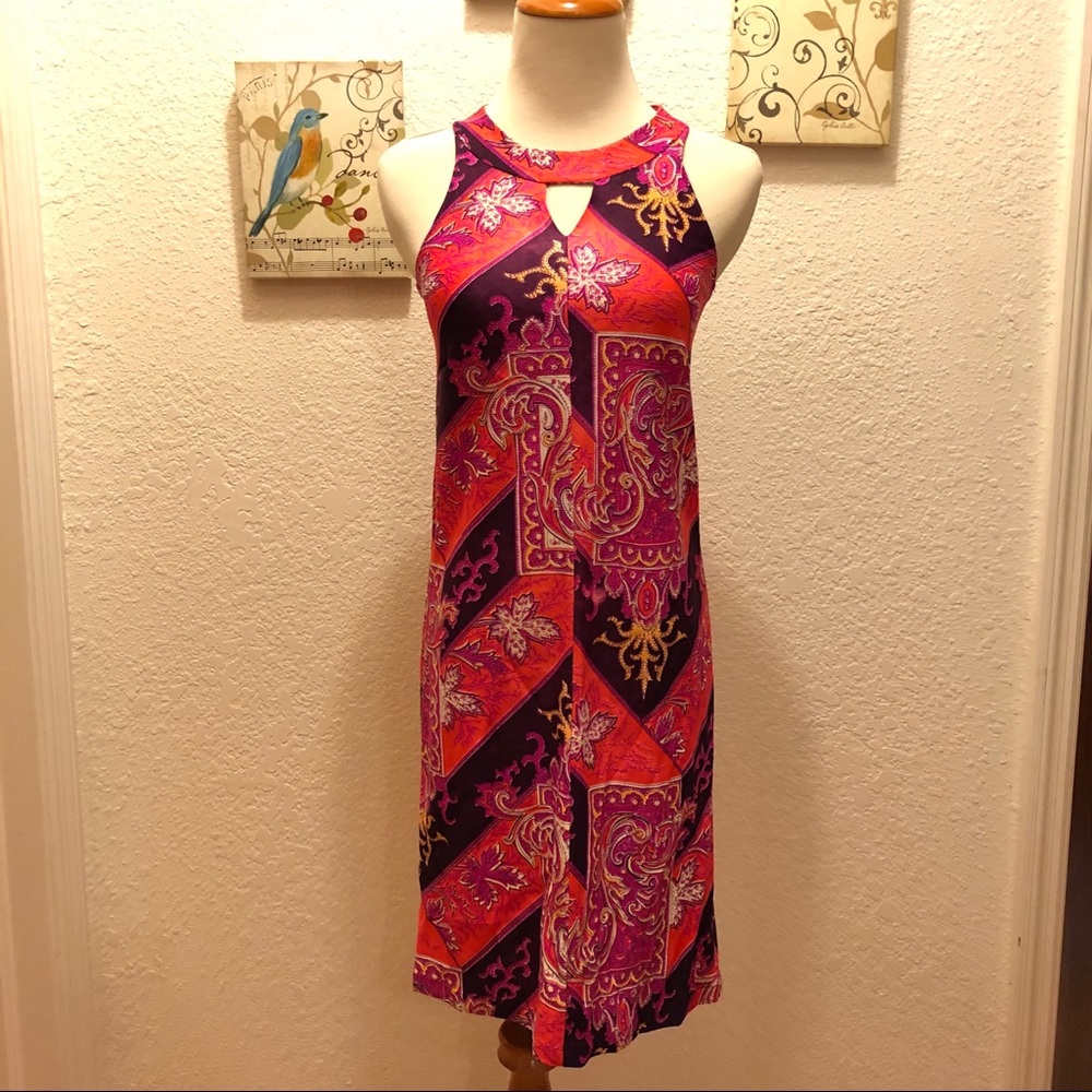 XS Vintage 70’s sleeveless sheath psychedelic